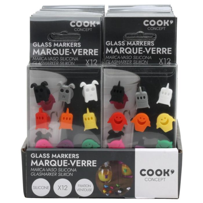 Cook Concept Juego De 12 Marcadores Vaso Silicona Cocktail 5