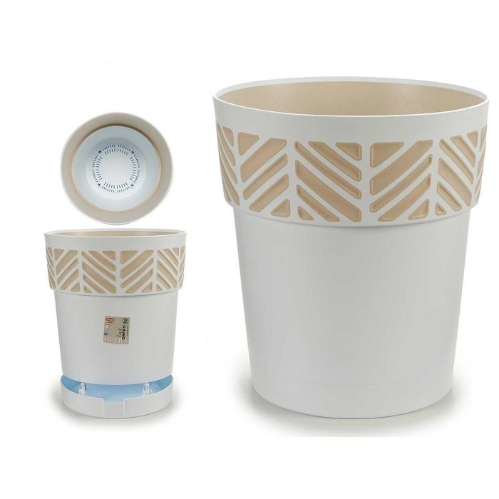 Maceta plástico Orfeo blanca 30 cm Stefanplast - 11,8 L, con reserva de agua (6 Unidades) Maceta plástico Orfeo blanca 30 cm Stefanplast - 11,8 L, con reserva de agua (6 Unidades)