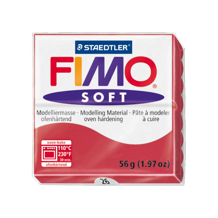 Staedtler Pasta Fimo Soft Blanda 57gr Rojo Cereza 1