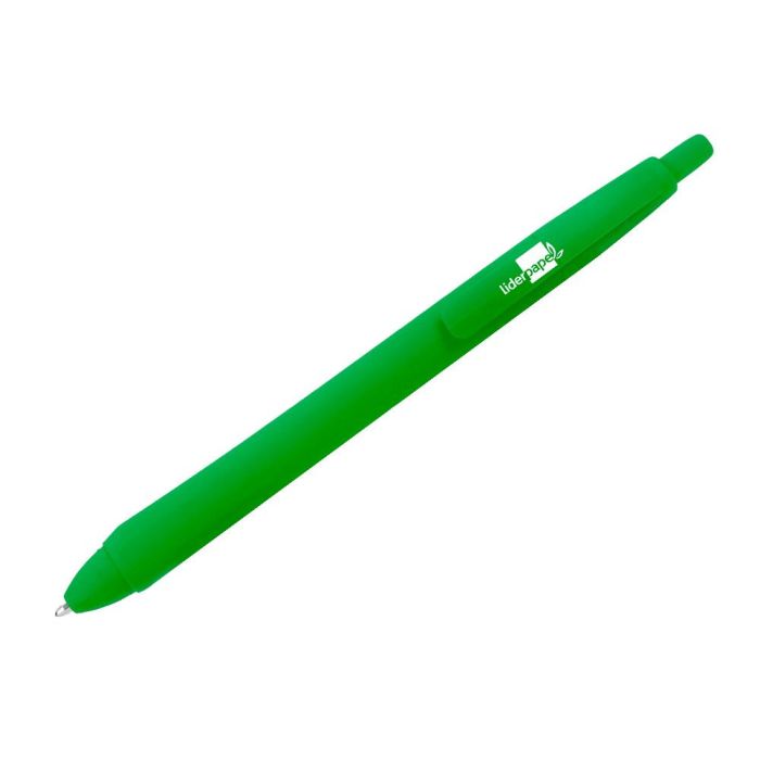 Boligrafo Liderpapel Gummy Touch Retractil 1,0 mm Tinta Verde 12 unidades 1