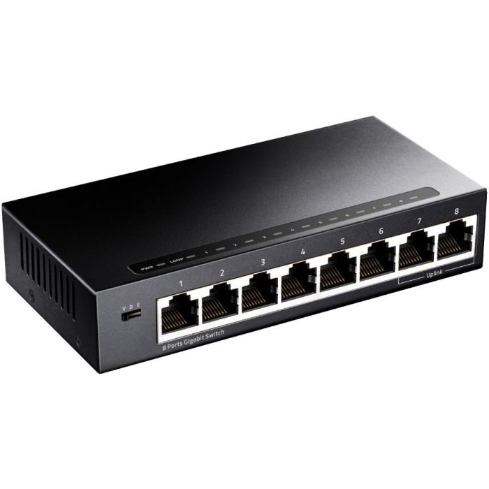 Cudy GS108 Switch Gigabit Ethernet 8 Puertos RJ-45, Conmutador de Red 16 Gbit/s Full Duplex Negro 1