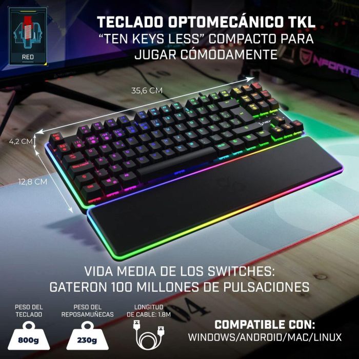 Teclado Newskill NS-KB-GUNGNYR-GAT-RE Qwerty Español QWERTY Negro 7 Teclado Newskill NS-KB-GUNGNYR-GAT-RE Qwerty Español QWERTY Negro 7