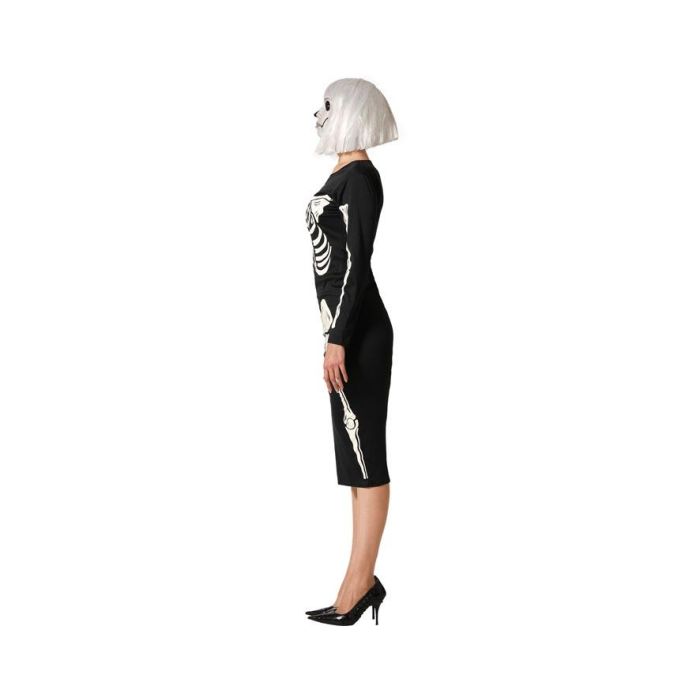 Disfraz Vestido Ajustado con Esqueleto Brillante para Mujer Adulta 1
