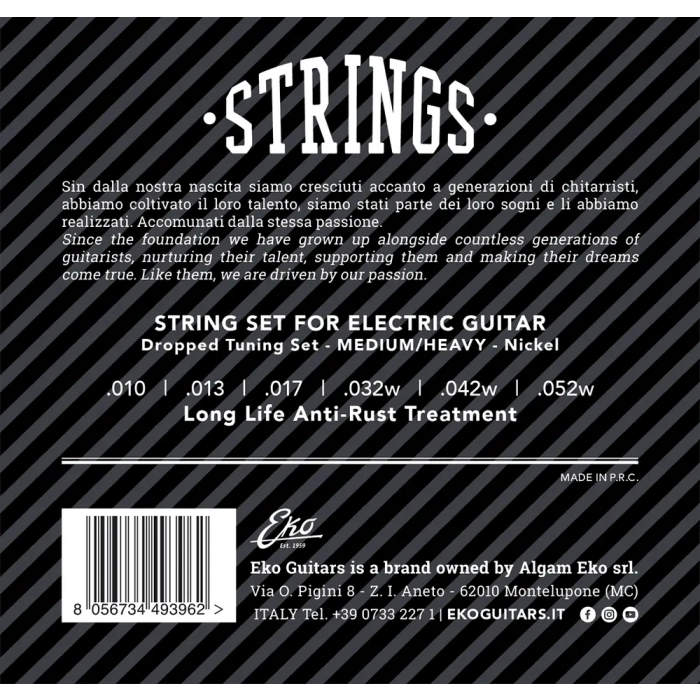 EKO Cuerdas Guitarra Eléctrica Nickel Regular 10-52 1