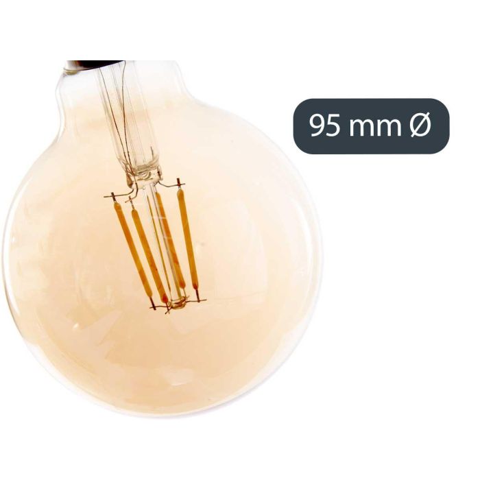 Bombilla LED Vintage 95mm Giftdecor - Cristal, Metal, Transparente, 4W, Luz Cálida, E27-E26 (12 Unidades) 3 Bombilla LED Vintage 95mm Giftdecor - Cristal, Metal, Transparente, 4W, Luz Cálida, E27-E26 (12 Unidades) 3