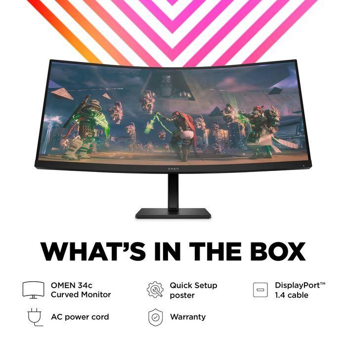 HP OMEN 34c Monitor Gaming Curvo WQHD 165Hz de 34 Pulgadas 16