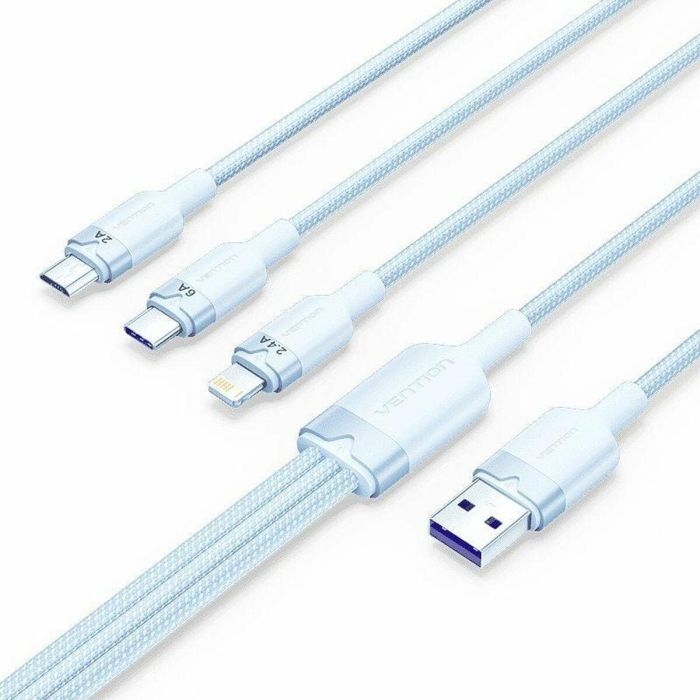 Cable USB 2.0 Lightning Vention CTRLG/ USB Macho/ USB Tipo-C Macho - MicroUSB Macho - Lightning Macho/ 1.5m/ Azul Cable USB 2.0 Lightning Vention CTRLG/ USB Macho/ USB Tipo-C Macho - MicroUSB Macho - Lightning Macho/ 1.5m/ Azul