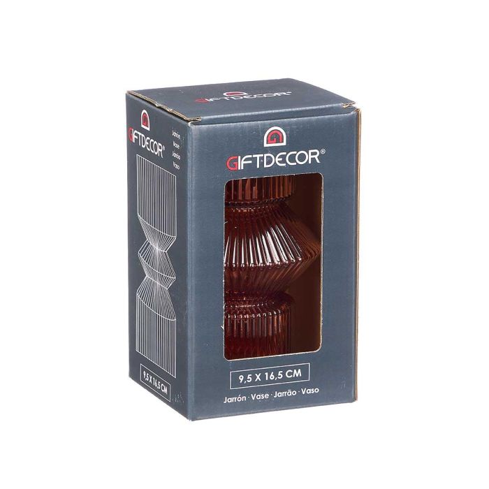 Jarrón Raya 1 Cuerpo Teja Giftdecor 10.5x17.5x10.5 cm Cristal (8 Unidades) 2 Jarrón Raya 1 Cuerpo Teja Giftdecor 10.5x17.5x10.5 cm Cristal (8 Unidades) 2