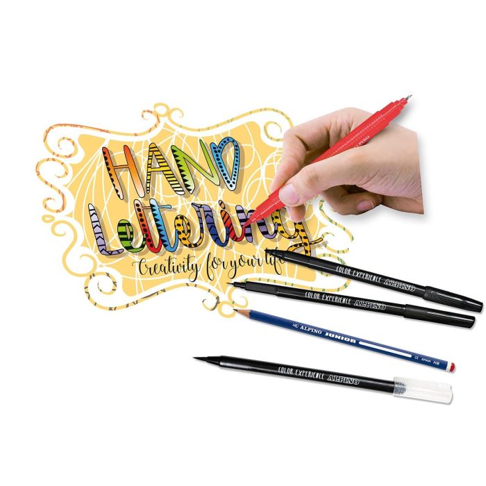 Alpino AR000701 Set Lettering Color Experience Rotuladores Pincel y Caligrafía con Lápiz y Goma para Iniciación 2 Alpino AR000701 Set Lettering Color Experience Rotuladores Pincel y Caligrafía con Lápiz y Goma para Iniciación 2