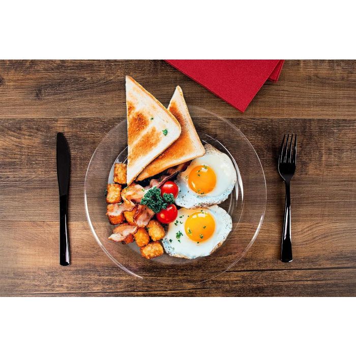 Algon Set de 3 Platos Transparentes de Plástico (PS) de 26 cm (24 Unidades)