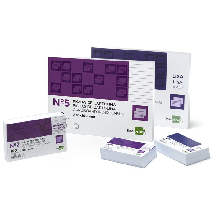 Liderpapel Ficha Rayada Nº3 100x150 mm 180gr Paquete de 100 Unidades 1