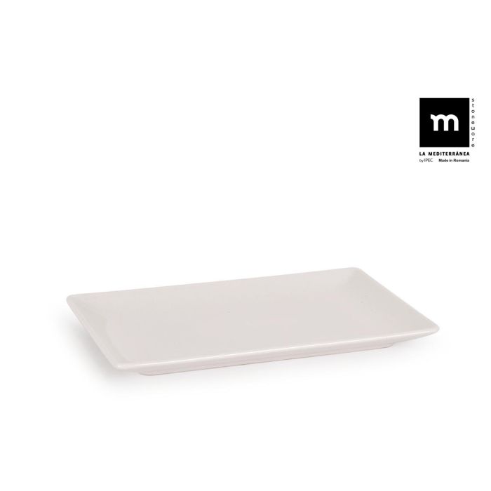 La Mediterranea Fuente Rectangular Ivory Brillo 13 x 20 cm (24 Unidades)