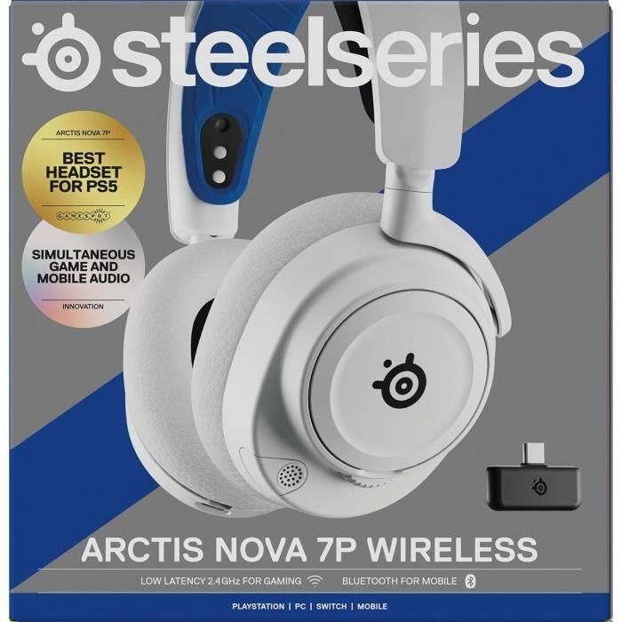 Steelseries Arctis Nova 7P STE5707119056502 Auriculares Inalámbricos para Juegos Multiplataforma Blancos 4