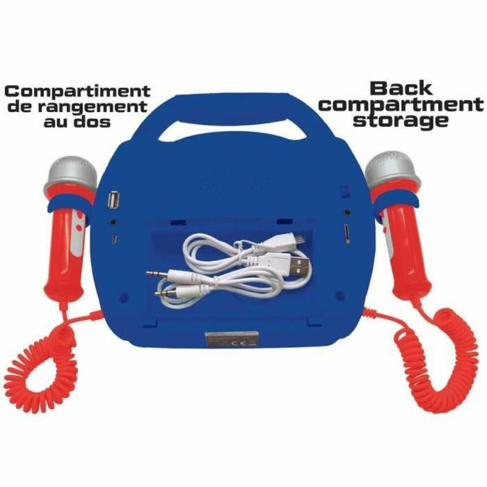 Lexibook Altavoz Karaoke Bluetooth Spiderman Marvel con Microfonos y Efectos de Luz, Grabación y Cambiador de Voz 4