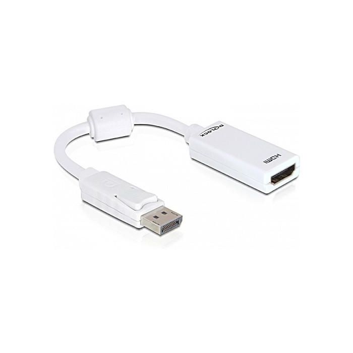 DeLOCK Adaptador 61767 DisplayPort Macho a HDMI Hembra, Cable 0.125 m, Blanco 0 DeLOCK Adaptador 61767 DisplayPort Macho a HDMI Hembra, Cable 0.125 m, Blanco 0