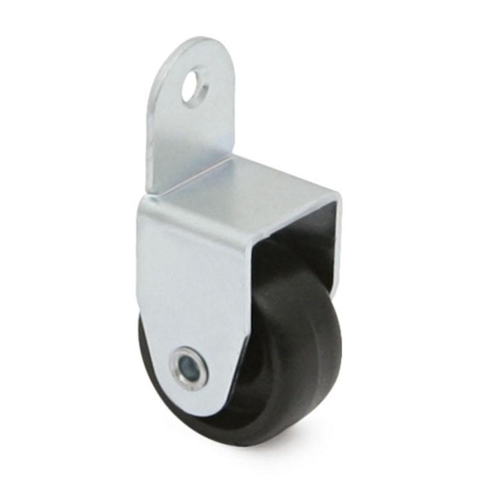 Q&Q Rueda Fija Takua Aro Plástico Ø30 H39 Zincado con Soporte en Acero Zincado para Muebles