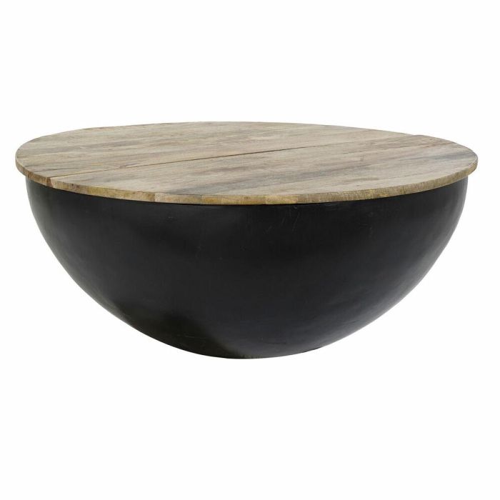 Mesa auxiliar DKD Home Decor Marrón Negro Metal Madera de mango 95 x 95 x 40 cm 93,5 x 93,5 x 40 cm