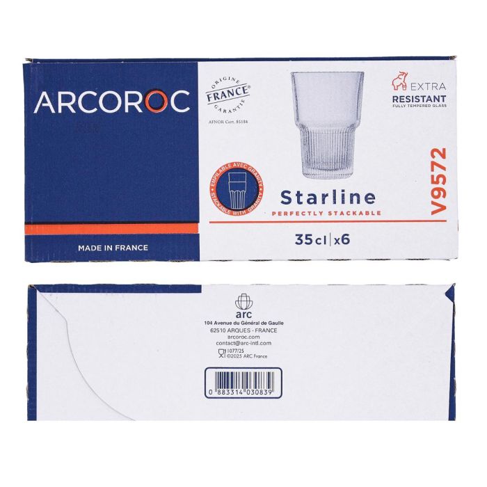 Caja 6 Vasos Altos Tensionados Starline Arcoroc 35 cL 5 Caja 6 Vasos Altos Tensionados Starline Arcoroc 35 cL 5