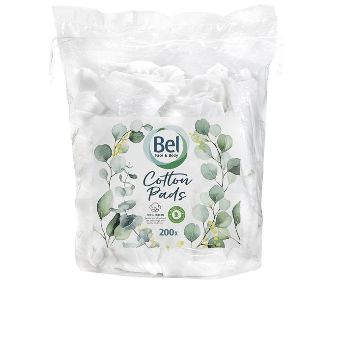 Bel Discos de Algodón Multiusos Cotton Pads 100% Algodón, Suaves y Absorbentes, 200 Unidades para Cuidado Personal