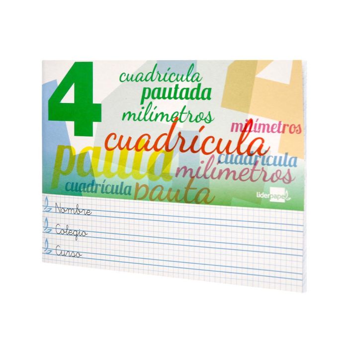 Libreta Liderpapel Pautaguia Tapa Cartoncillo 32 Hojas Din A5 70 gr Cuadriculado Pautado 4 mm Apaisado Con Margen 10 unidades 3