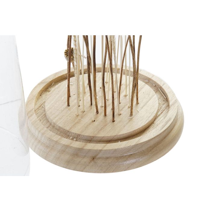 DKD Home Decor Florero Decorativo Cottage con Espigas de Flor Seca y Cristal Marrón, 26 cm Alto (15x15 cm Base) 2 DKD Home Decor Florero Decorativo Cottage con Espigas de Flor Seca y Cristal Marrón, 26 cm Alto (15x15 cm Base) 2