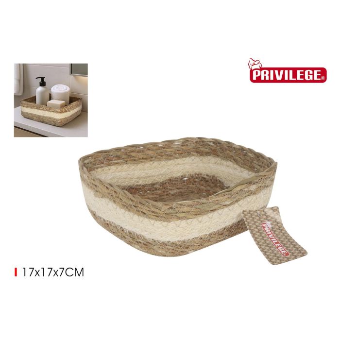 Inde Cesta Cónica Mimbre Cuadrada 17 x 17 x 7 cm (18 Unidades) Inde Cesta Cónica Mimbre Cuadrada 17 x 17 x 7 cm (18 Unidades)