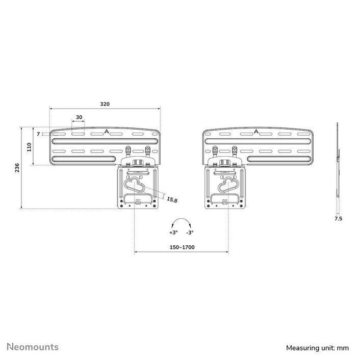 Neomounts WL30-265BL1 Soporte de pared para TV de 43 a 85 pulgadas, hasta 60kg, compatible con Samsung, ultraplano, acero, negro 18