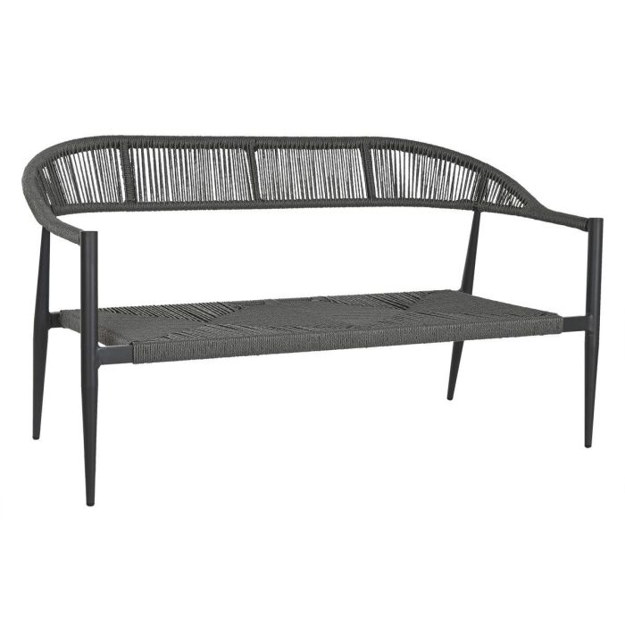 Sofa Terraza Y Jardin DKD Home Decor Negro Gris Oscuro 55 x 76 x 131 cm