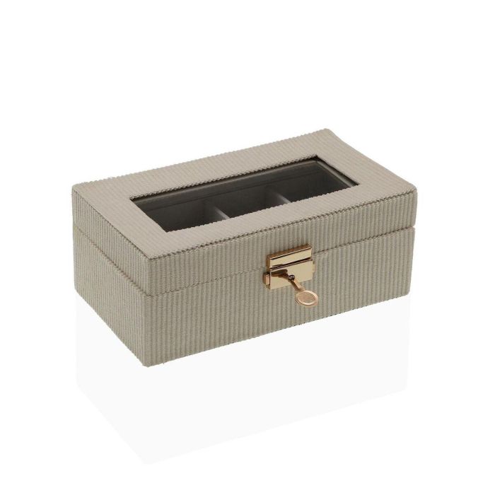 Caja para Relojes Versa Beige Madera MDF 11,5 x 8 x 21 cm 1 Caja para Relojes Versa Beige Madera MDF 11,5 x 8 x 21 cm 1