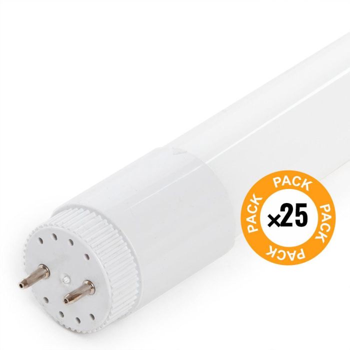 Pack 25 Tubos LED T8 9W 1260Lm 6000ºK Cristal 60Cm 40.000H [HO-LM1056-CW] 1