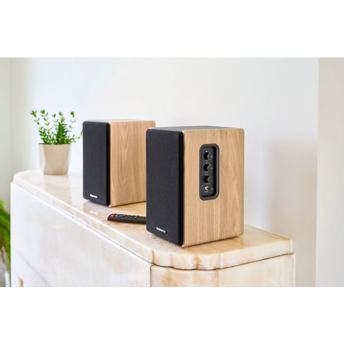 Thomson THO3499550390018 Conjunto de Altavoces de 2 Unidades - Negro y Madera 1
