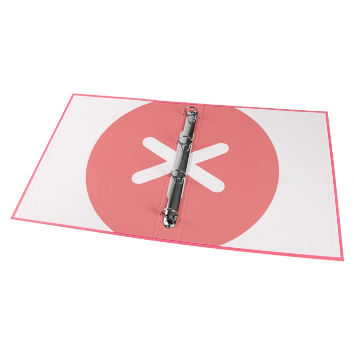 Antartik Carpeta A4 Forrada 4 Anillas 25 mm Redondas Color Coral 8