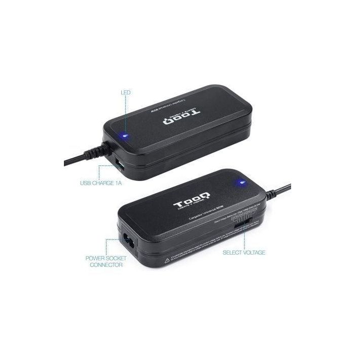 TooQ TQLC-90BS02M Cargador Universal para Portátil 90W Manual 12 Conectores DC y USB Multivoltaje 15-24V 2 TooQ TQLC-90BS02M Cargador Universal para Portátil 90W Manual 12 Conectores DC y USB Multivoltaje 15-24V 2