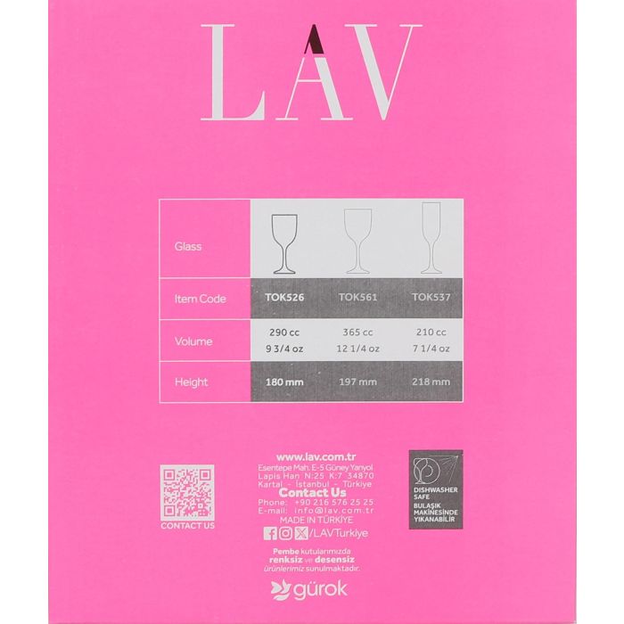 Lav Set de 6 Copas de Vino Tokyo 290 cc (4 Cajas) 2