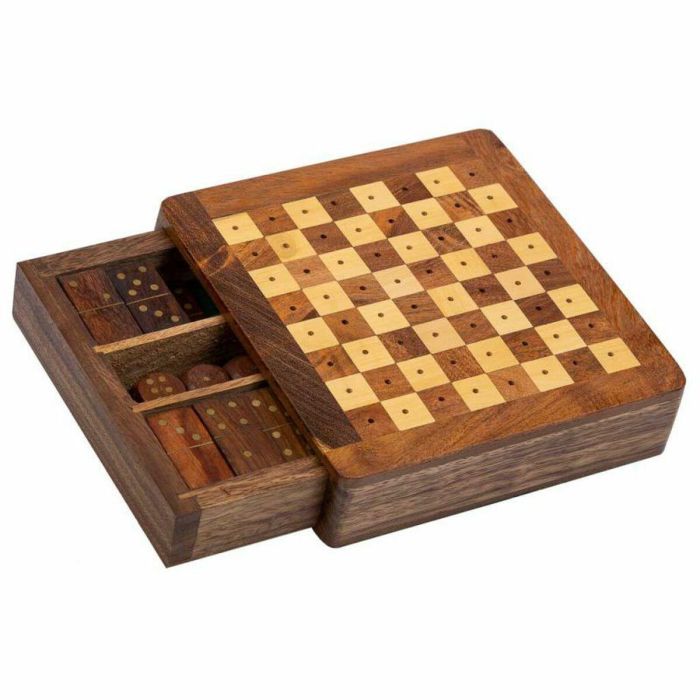 Set de juegos tradicionales Alexandra House Living Marrón 16 x 3 x 15 cm 3 en 1 4