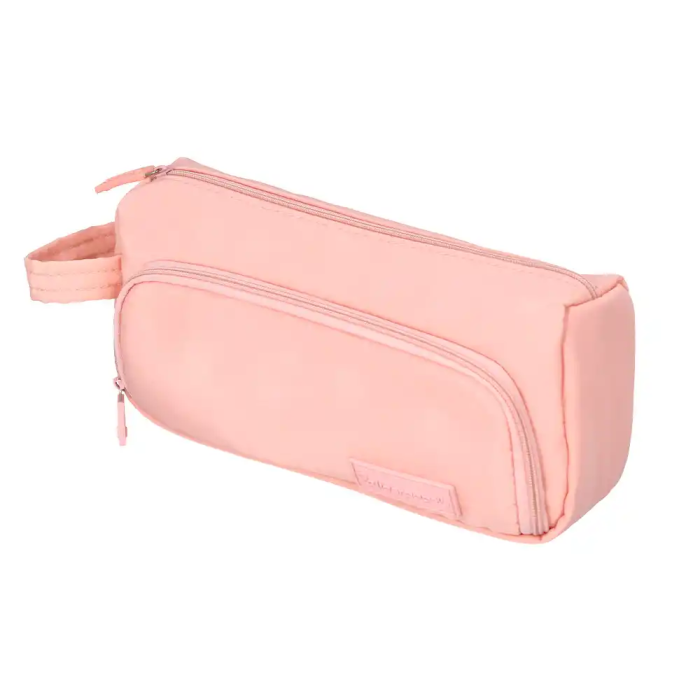 Liderpapel Estuche Portatodo Minibag Rosa Pastel con 2 Cremalleras y Bolsillo Interior 210x100x70 mm 2