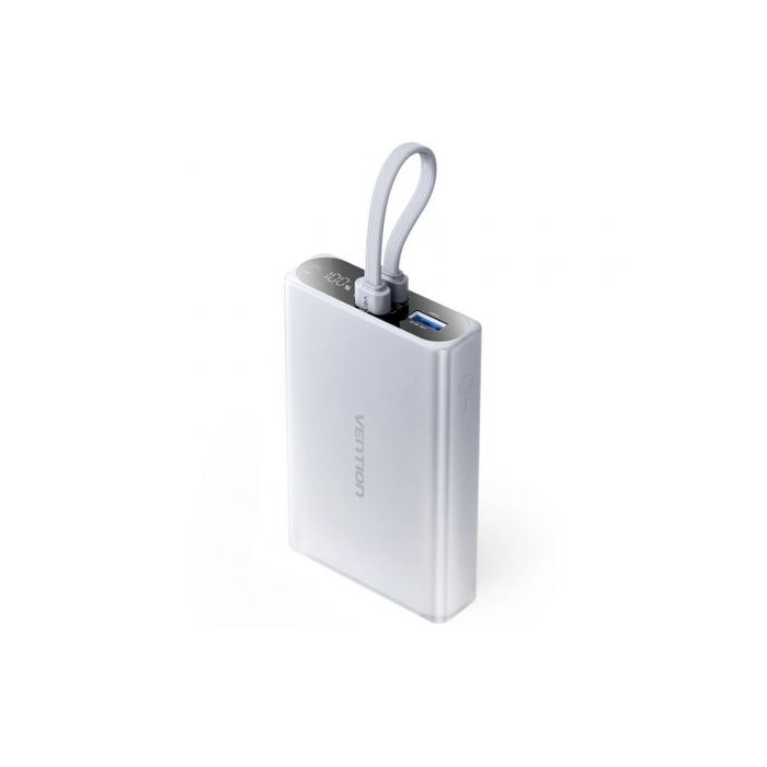 Vention FHZM0 Powerbank 10000mAh 22.5W Carga Rápida USB-C, Lightning y USB-A Gris