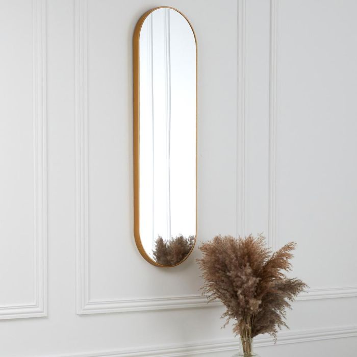 Home Deco Factory Espejo Dorado Lounge 100 cm x 30 cm con Marco de Vidrio/Cristal Máquina 1