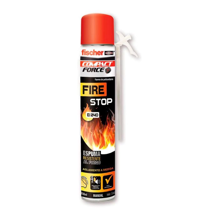 Fischer Espuma fire stop manual - Espuma de poliuretano monocomponente 750 ml, inflamabilidad B1, resistencia al fuego EI240 0 Fischer Espuma fire stop manual - Espuma de poliuretano monocomponente 750 ml, inflamabilidad B1, resistencia al fuego EI240 0