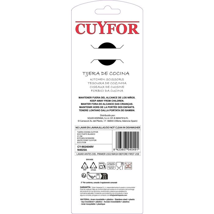 Cuyfor Tijera de Cocina 21 cm Ecológica (24 Unidades) 3 Cuyfor Tijera de Cocina 21 cm Ecológica (24 Unidades) 3