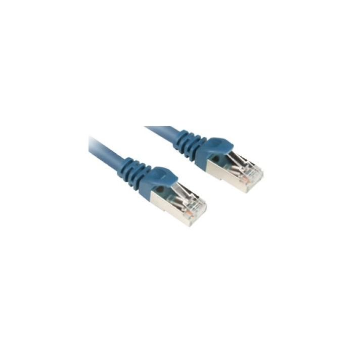 Sharkoon Cable de Red RJ45 Cat.6 S/FTP 1.5m, Macho/Macho, Blindado Oro, Azul para Conexiones de Alta Velocidad