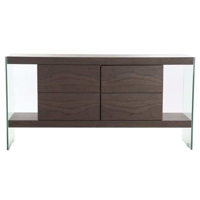 Aparador DKD Home Decor Marrón Transparente Cristal Nogal Madera MDF 160 x 45 x 80 cm 5