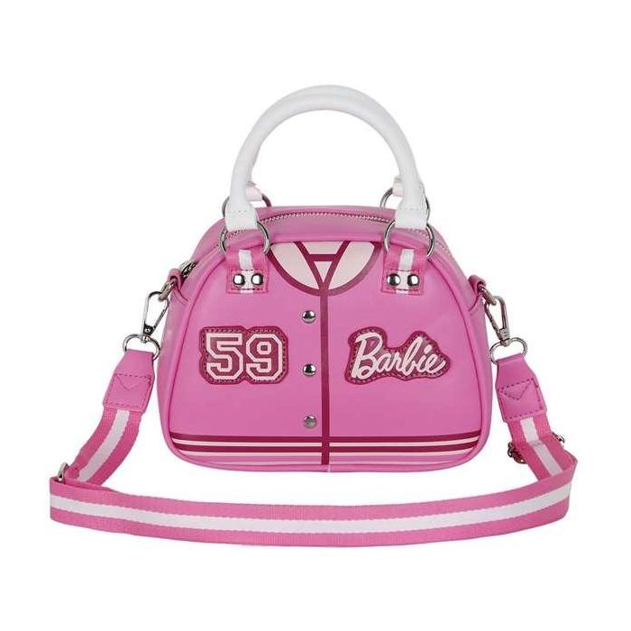 Barbie Bolso Bowling Fashion Varsity Rosa con Cremallera y Bandolera 12 x 22 x 16 cm 1