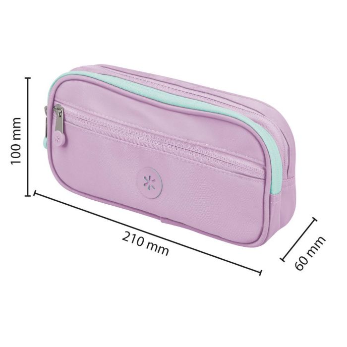 Estuche Portatodo Antartik 3 Compartimentos Compañero De Mochila Color Morado 100 X 60 X 220 mm 1