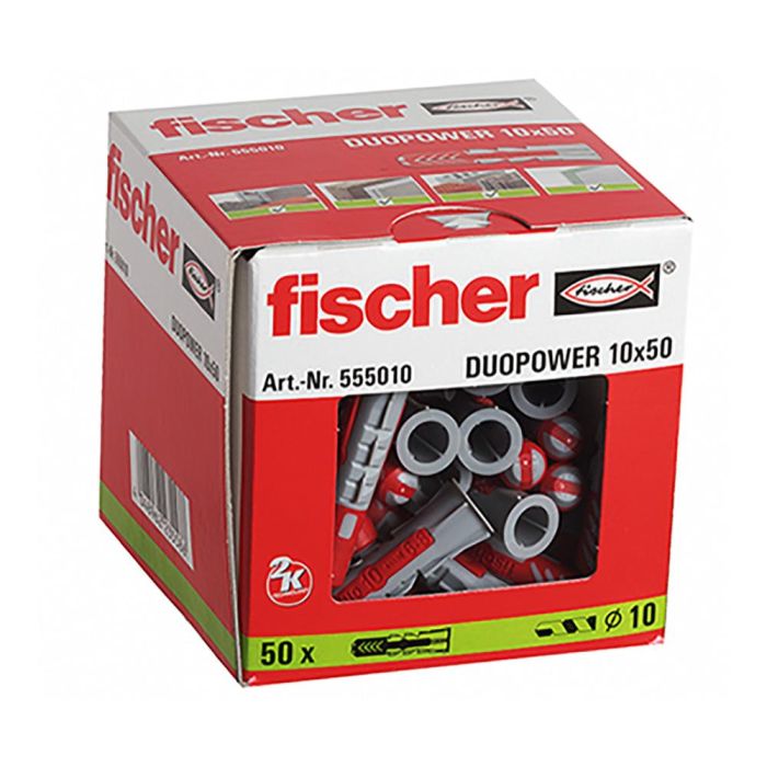 Pack 50 duopower 10x50 caja 50 unidades 555010 fischer 1