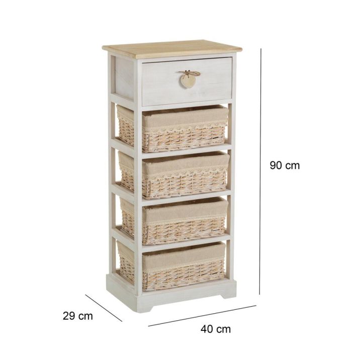 Cajonera SWEET HEART Crema Natural 40 x 29 x 90 cm 1