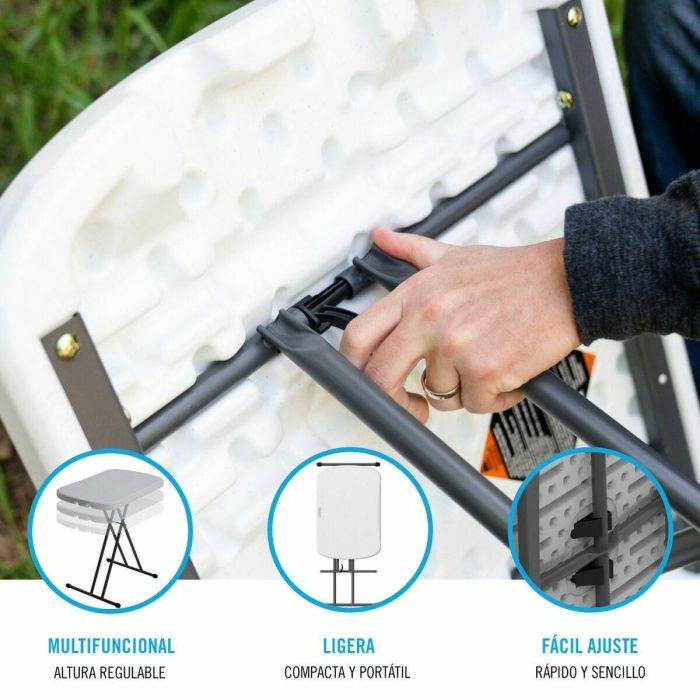 Lifetime Mesa Auxiliar Plegable Regulable 3 Posiciones 66x46xh61/71 cm 4
