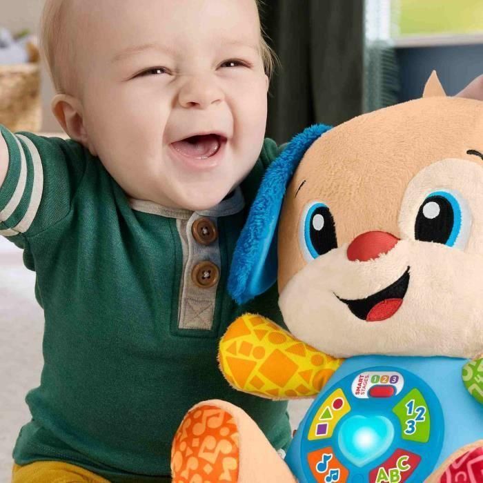 Peluche musical de despertar progresivo con forma de cachorro que ríe y aprende de Fisher-Price JFD20 4