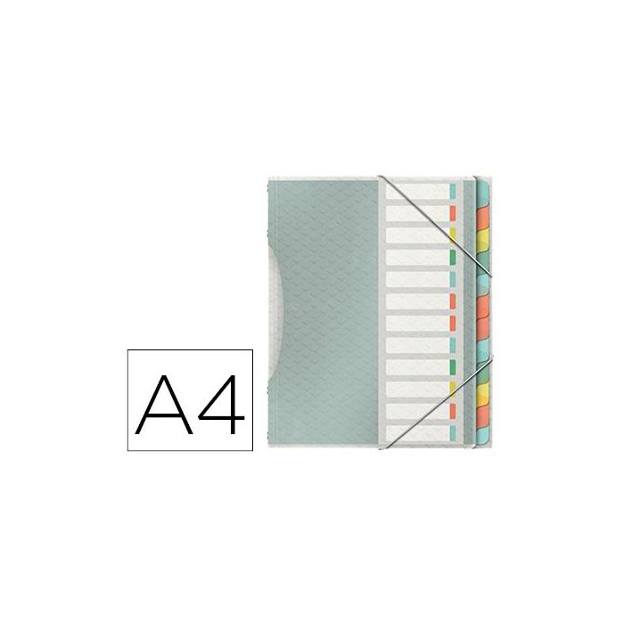 Carpeta Esselte Clasificadora Colour Ice Polipropileno Din A4 Color Transparente 12 Separadores Colores Cierre 3 unidades