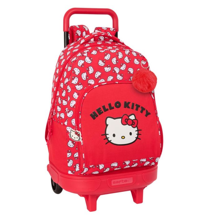 Mochila gde. c/ruedas compact extraible hello kitty "iconic" 33x45x22cm